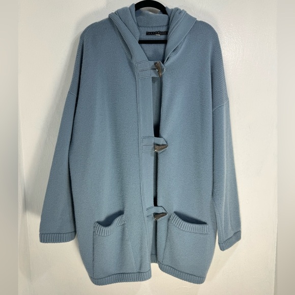 Cashmeres Sweaters - Cashmeres 100% Heavy thick Scottish cashmere hooded cardigan.2 pockets.Size L